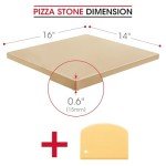 Unicook Large Pizza Stone for Oven and Grill, Heavy Duty Baking Stone for Bread, Thermal Shock Resistant Cordierite Pizza Pan, 16 x 14 Inch Rectangular