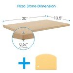 Unicook Large Pizza Stone 20 Inch, Rectangular Baking Stone 20" x 13.5", Heavy Duty Cordierite Bread Stone for Oven Grill, Thermal Shock Resistant, Ideal for Baking Different Sizes of Pizzas or Bread