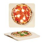 ROCKSHEAT Pizza Stone, Rectangular 12" x 11" x 0.47" Pizza Stones for Oven Grill BBQ, Heavy Duty Cordierite Baking Stone for Pizza & Bread & Cookies, Innovative Unique 2 Handles Cooking Stone