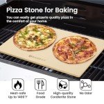 ROCKSHEAT Pizza Stone, Rectangular Extra Large 23.6" x 15.8" x 0.6" Pizza Stones for Oven Grill BBQ, Industrial Commercial Heavy Duty Cordierite Baking Stone for Pizza Bread, Outdoor Pizza Accessories