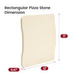 ROCKSHEAT Pizza Stone, Rectangular 12" x 11" x 0.47" Pizza Stones for Oven Grill BBQ, Heavy Duty Cordierite Baking Stone for Pizza & Bread & Cookies, Innovative Unique 2 Handles Cooking Stone