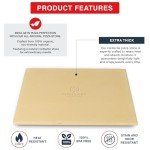 15 x 12 Inch Rectangular Cordierite Pizza Stone for Grill and Oven, with Wooden Peel and Cutter - Deluxe