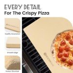 ROCKSHEAT Pizza Stone, Rectangular Extra Large 23.6" x 15.8" x 0.6" Pizza Stones for Oven Grill BBQ, Industrial Commercial Heavy Duty Cordierite Baking Stone for Pizza Bread, Outdoor Pizza Accessories