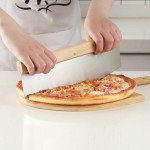 15 x 12 Inch Rectangular Cordierite Pizza Stone for Grill and Oven, with Wooden Peel and Cutter - Deluxe
