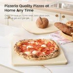 ROCKSHEAT Pizza Stone, Rectangular 12" x 11" x 0.47" Pizza Stones for Oven Grill BBQ, Heavy Duty Cordierite Baking Stone for Pizza & Bread & Cookies, Innovative Unique 2 Handles Cooking Stone