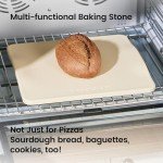 ROCKSHEAT Pizza Stone, Rectangular 12" x 11" x 0.47" Pizza Stones for Oven Grill BBQ, Heavy Duty Cordierite Baking Stone for Pizza & Bread & Cookies, Innovative Unique 2 Handles Cooking Stone