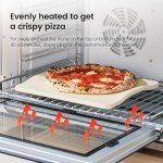 ROCKSHEAT Pizza Stone, Rectangular 12" x 11" x 0.47" Pizza Stones for Oven Grill BBQ, Heavy Duty Cordierite Baking Stone for Pizza & Bread & Cookies, Innovative Unique 2 Handles Cooking Stone