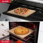 Unicook Pizza Stone for Oven and Grill, 12 inch Square Bread Baking Stone, Heavy Duty Ceramic Pizza Pan, Thermal Shock Resistant Baking Stone for BBQ and Grill, Making Pizza, Bread, Cookie and More
