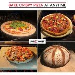 Unicook Pizza Stone for Oven and Grill, 12 inch Square Bread Baking Stone, Heavy Duty Ceramic Pizza Pan, Thermal Shock Resistant Baking Stone for BBQ and Grill, Making Pizza, Bread, Cookie and More
