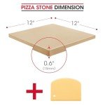 Unicook Pizza Stone for Oven and Grill, 12 inch Square Bread Baking Stone, Heavy Duty Ceramic Pizza Pan, Thermal Shock Resistant Baking Stone for BBQ and Grill, Making Pizza, Bread, Cookie and More
