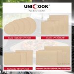 Unicook Pizza Stone for Oven and Grill, 12 inch Square Bread Baking Stone, Heavy Duty Ceramic Pizza Pan, Thermal Shock Resistant Baking Stone for BBQ and Grill, Making Pizza, Bread, Cookie and More