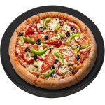 Onlyfire Round Pizza Grilling Stone for Oven, BBQ and Grill - 15” Non-Stick Black Ceramic Baking Stone for Pies, Pastry Bread, Calzone - Home Kitchen Accessories