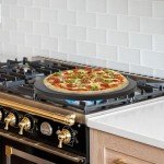 Onlyfire Round Pizza Grilling Stone for Oven, BBQ and Grill - 15” Non-Stick Black Ceramic Baking Stone for Pies, Pastry Bread, Calzone - Home Kitchen Accessories