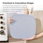 ROCKSHEAT Pizza Stone, 12" x 11" x 0.47" Ceramic Coating & Cordierite Pizza Stones for Oven Grill BBQ, Heavy Duty Non Stick Baking Stone for Pizza & Bread, Unique Shape Design Grilling Stone (Gray)