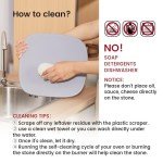 ROCKSHEAT Pizza Stone, 12" x 11" x 0.47" Ceramic Coating & Cordierite Pizza Stones for Oven Grill BBQ, Heavy Duty Non Stick Baking Stone for Pizza & Bread, Unique Shape Design Grilling Stone (Gray)