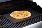 ROCKSHEAT Pizza Stone, 15" x 12" x 0.63" Rectangular Pizza Stones for Oven Grill BBQ, Cordierite & Ceramic Coating Baking Stone for Pizza & Bread, Innovative Built-in 2 Handles Grilling Stone (Black)