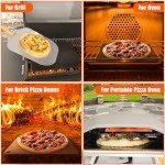 Hisencn Pizza Steel for Oven and Grill, 16 x16 inch Square Ceramic Pizza Steel 1/4" Thick, With Pizza Cutter Rocker, Measuring Scale Scraper, Plastic Cutter & 20 Cooking Papers