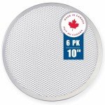 Norjac Bulk Pizza Screen, 10 Inch, 6 Pack, Seamless Rim, Restaurant-Grade, 100% Aluminum Pizza Pan, Oven-Safe, Rust-Free.