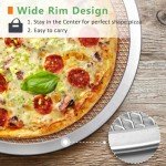 Kevenal Crisp Crust Pizza-Screen, 100% Aluminum Pizza Pan Seamless Rim, Restaurant-Grade Oven-Safe Rust-Free, 14 Inches, Pack of 2