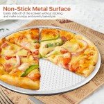 Boocalny 3 Pack Pizza Screen, 12 Inch Pizza Baking Screen, Aluminum Alloy Restaurant Grade Baking Screen for Oven, Round Pizza Crisper Tray, Pizza Mesh Baking Tray for Home Kitchen, BBQ, Seamless