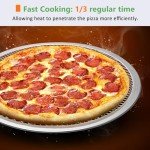 Kevenal Crisp Crust Pizza-Screen, 100% Aluminum Pizza Pan Seamless Rim, Restaurant-Grade Oven-Safe Rust-Free, 14 Inches, Pack of 2