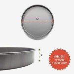 Chef Pomodoro Chicago Deep Dish Pizza Pan 12 Inch, Hard Anodized Aluminum Pizza Pan for Oven, Pre-Seasoned Bakeware Kitchenware, Non-Stick Round Pizza Pans (12-Inch)