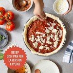 Chef Pomodoro Chicago Deep Dish Pizza Pan 12 Inch, Hard Anodized Aluminum Pizza Pan for Oven, Pre-Seasoned Bakeware Kitchenware, Non-Stick Round Pizza Pans (12-Inch)