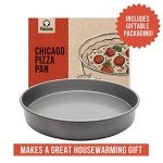Chef Pomodoro Chicago Deep Dish Pizza Pan 12 Inch, Hard Anodized Aluminum Pizza Pan for Oven, Pre-Seasoned Bakeware Kitchenware, Non-Stick Round Pizza Pans (12-Inch)