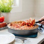 Chef Pomodoro Chicago Deep Dish Pizza Pan 12 Inch, Hard Anodized Aluminum Pizza Pan for Oven, Pre-Seasoned Bakeware Kitchenware, Non-Stick Round Pizza Pans (12-Inch)