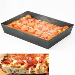 Detroit Style Pizza Pan 10x14x2.5 (Non Stick without BPA) Replace lloyds Pizza Pan, Pre-Seasoned Detroit Authentic Pizza Pan, Hard Anodized Detroit Deep Dish Pizza Pan Two Years Free Replacement
