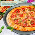 RavisingRidge Pizza Pan - 14 Inch Nonstick Pizza Pan for Oven with Widen Handles for Cooking, Baking, and Grilling - Durable, Even Heating, Long-Lasting Kitchen Cookware (2, Black)