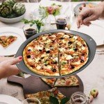 RavisingRidge Pizza Pan - 14 Inch Nonstick Pizza Pan for Oven with Widen Handles for Cooking, Baking, and Grilling - Durable, Even Heating, Long-Lasting Kitchen Cookware (2, Black)