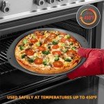 RavisingRidge Pizza Pan - 14 Inch Nonstick Pizza Pan for Oven with Widen Handles for Cooking, Baking, and Grilling - Durable, Even Heating, Long-Lasting Kitchen Cookware (2, Black)