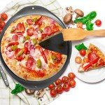 RavisingRidge Pizza Pan - 14 Inch Nonstick Pizza Pan for Oven with Widen Handles for Cooking, Baking, and Grilling - Durable, Even Heating, Long-Lasting Kitchen Cookware (2, Black)