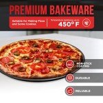 BAKKENMASTER Bakken Swiss Pizza Tray Set 3-Piece – Gray Coating, Non-Stick, Round Steel Pizza Pans - Dishwasher Safe, Premium Bakeware for Home Cooking