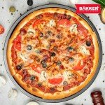 BAKKENMASTER Bakken Swiss Pizza Tray Set 3-Piece – Gray Coating, Non-Stick, Round Steel Pizza Pans - Dishwasher Safe, Premium Bakeware for Home Cooking