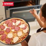 BAKKENMASTER Bakken Swiss Pizza Tray Set 3-Piece – Gray Coating, Non-Stick, Round Steel Pizza Pans - Dishwasher Safe, Premium Bakeware for Home Cooking