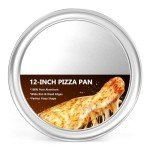 Kevenal Wide Rim Pizza Pan, Aluminum Pizza Tray, Restaurant-Grade Baking Trays Coupe Style Rim, 12 Inches, Pack of 1