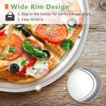 Kevenal Wide Rim Pizza Pan, Aluminum Pizza Tray, Restaurant-Grade Baking Trays Coupe Style Rim, 12 Inches, Pack of 1