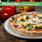 Kevenal Wide Rim Pizza Pan, Aluminum Pizza Tray, Restaurant-Grade Baking Trays Coupe Style Rim, 12 Inches, Pack of 1