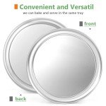 Kevenal Wide Rim Pizza Pan, Aluminum Pizza Tray, Restaurant-Grade Baking Trays Coupe Style Rim, 12 Inches, Pack of 1