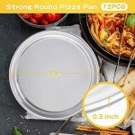 Bokon 12 Pcs Pizza Pan Bulk Restaurant Aluminum Pizza Pan with Wide Rim Silver Round Pizza Pie Cake Plate Anti Rust Pizza Tray for Oven Baking Home Kitchen Easy to Clean (12 Inch)