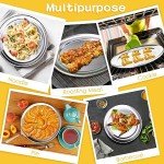 Bokon 12 Pcs Pizza Pan Bulk Restaurant Aluminum Pizza Pan with Wide Rim Silver Round Pizza Pie Cake Plate Anti Rust Pizza Tray for Oven Baking Home Kitchen Easy to Clean (12 Inch)