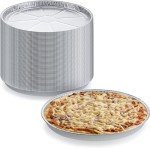 DCS Deals Pack of Disposable Round Foil Pizza Pans – Durable Pizza Tray for Cookies, Cake, Focaccia and More – Size: 12-1/4" x 3/8" (5)