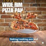 Norjac Non-Stick | Wide-Rim Aluminum Pizza Pan, 14 inch 6 Pack | Restaurant-Grade | Heavy-Duty, Oven-Safe, Rust-Proof | Baking and Serving Tray