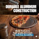 Norjac Non-Stick | Wide-Rim Aluminum Pizza Pan, 14 inch 6 Pack | Restaurant-Grade | Heavy-Duty, Oven-Safe, Rust-Proof | Baking and Serving Tray