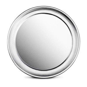 New Star Foodservice 50721 Restaurant-Grade Aluminum Pizza Pan, Baking Tray, Wide Rim, 8-Inch