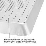 Beasea Square Pizza Pan for Oven, 11.8 Inch Pizza Pan with Holes Aluminum Alloy Pizza Oven Tray Pizza Crisper Pan Pizza Baking Tray Bakeware for Home Restaurant Kitchen