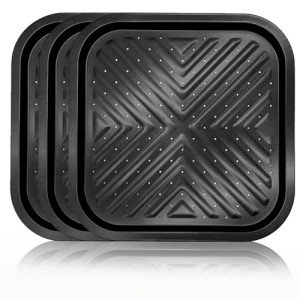 QTLCOHD 3 Pack Nonstick Square Pizza Pans 14 Inch Pizza Pan for Oven Carbon Steel Pizza Pan with Holes for Baking Pizza