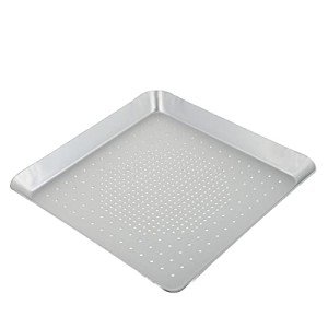 YARDWE Pizza Bakeware, Perforated Aluminum Sheet Pan 12 Inch Pizza Tray Pizza Pan with Holes Square Nonstick Bakeware for Oven Baking Pizza, French Fries